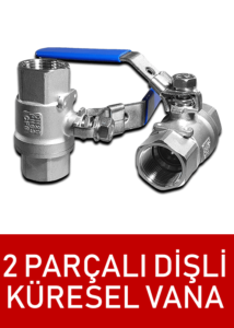 Paslanmaz 2 Parçalı Dişli Küresel Vana