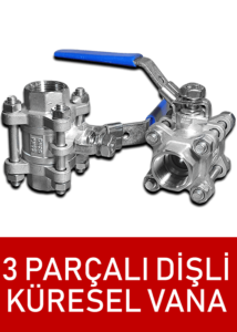 Paslanmaz 3 Parçalı Dişli Küresel Vana